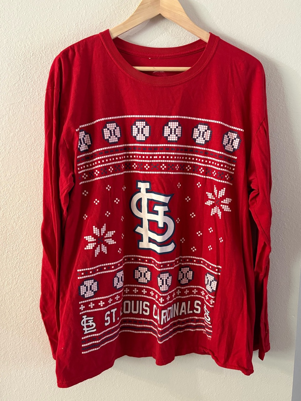St. Louis Cardinals Red Long-Sleeve Ugly Christmas Sweater XL